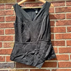 White House Black Market Sleeveless Ponte Bodice Shell Black Size 6 NWT Back Zip